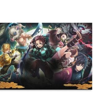 Anime Wall Art Tanjirou Nezuku Zenitsu Silk like csnvas  Wall Art 56x 36